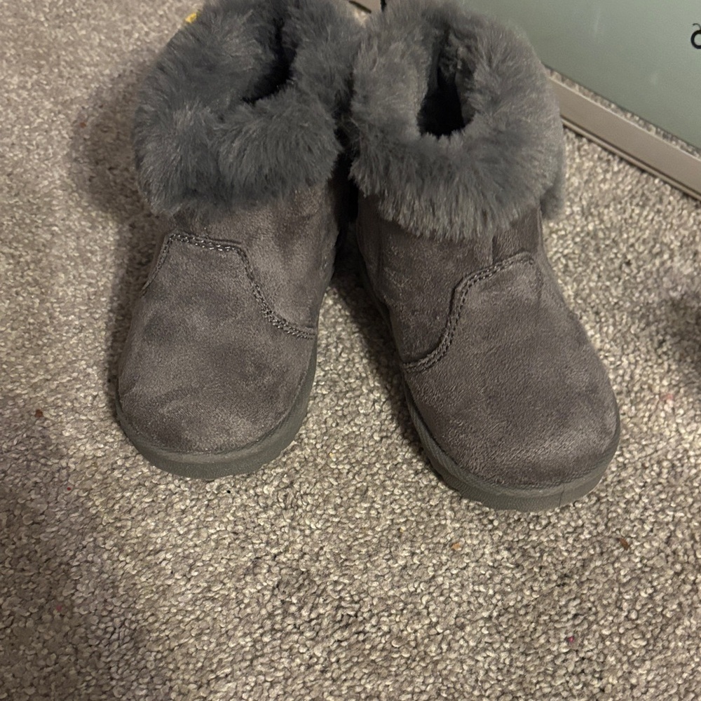 Kids Cozy Faux-Fur Lined Winter Boots - Gray
